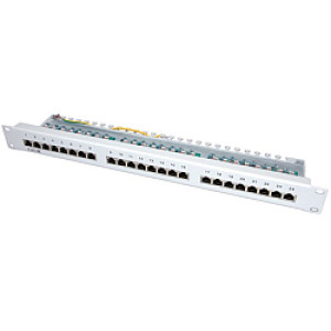 Patch Panel 24-porta STP,  Cat.5e/Class D 19"svijetlo sivi 